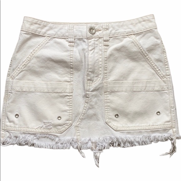 Free People Dresses & Skirts - Free People White Denim Jean Mini Skirt Size 24(4)
